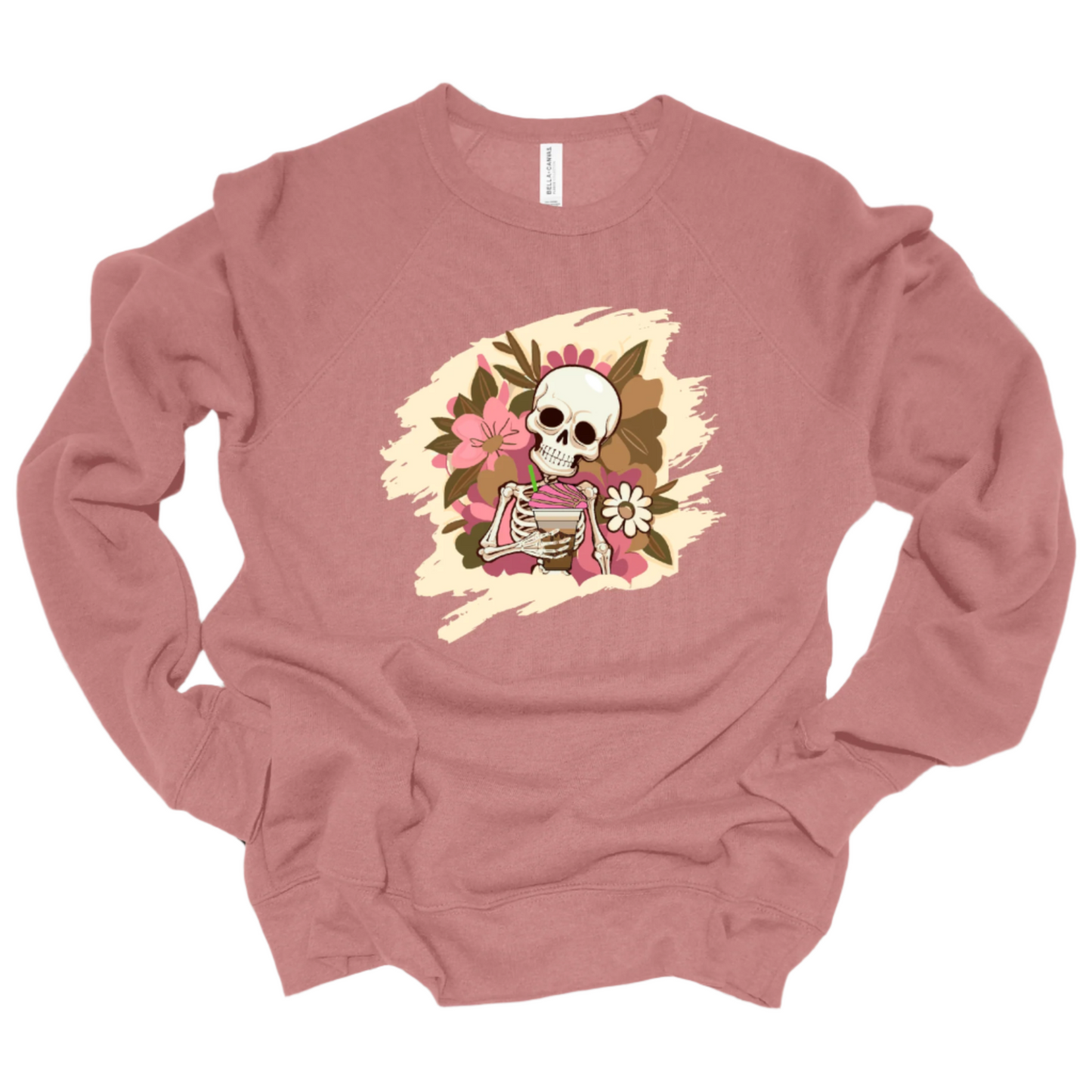 Skeleton Coffee and Flowers Sweatshirt